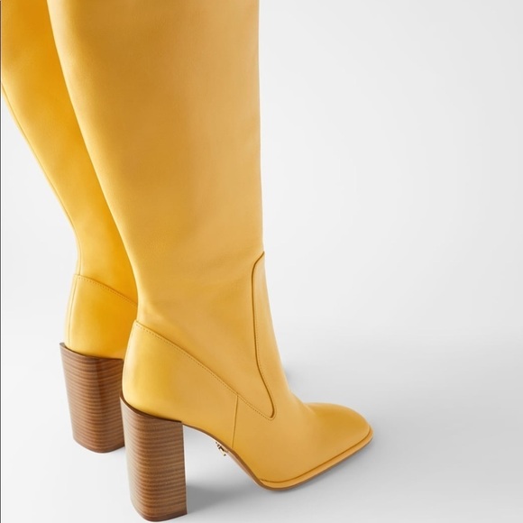 ZARA BNWT High Heeled Leather Boots - Picture 7 of 10